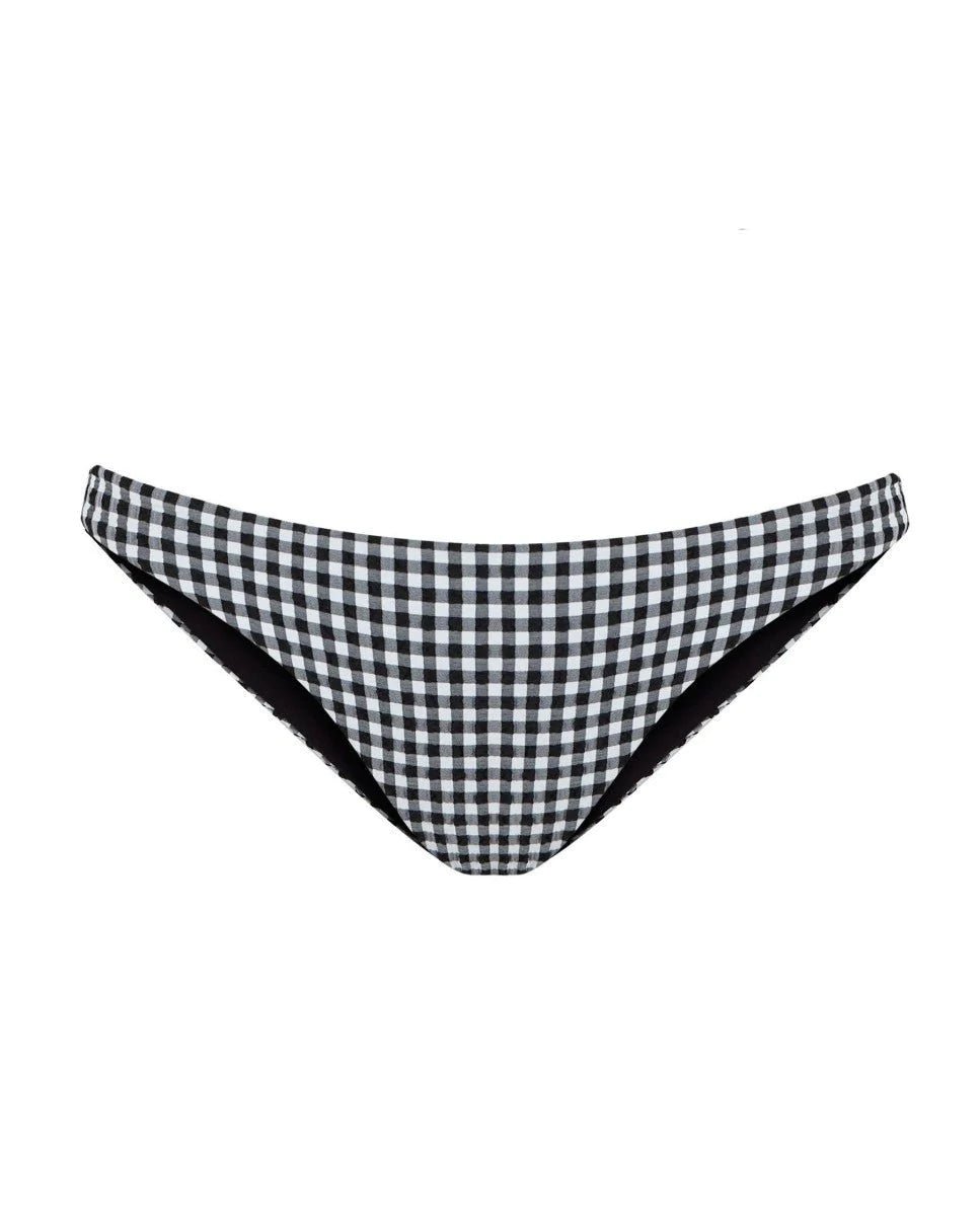 Bas De Maillot Bikini Balconette Vichy Noir & Blanc - Noir - Robin Collection - The Bradery