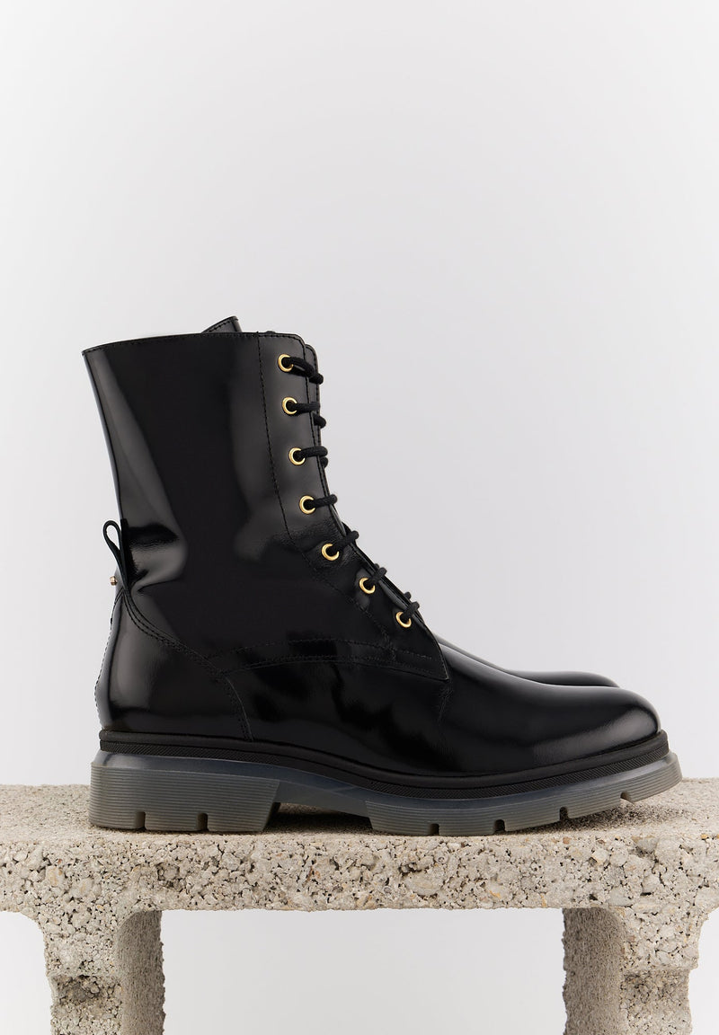 Beth - Cuir Glacé Noir - Bons Baisers - The Bradery