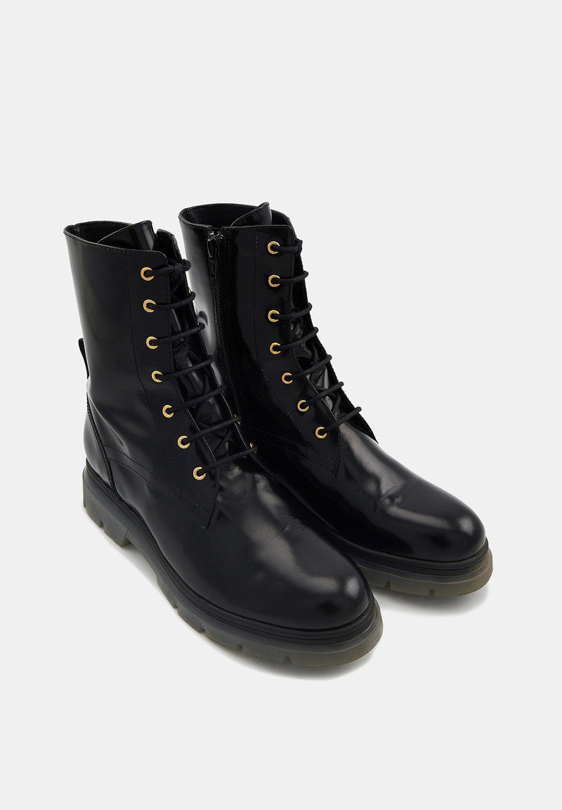 Beth - Cuir Glacé Noir - Bons Baisers - The Bradery