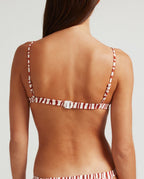 Top de bikini deportivo con cebra - Marrón
