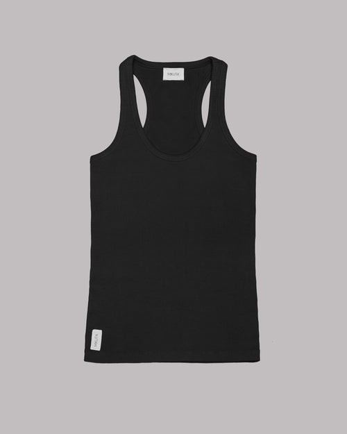 MIKUTA The Black Ribbed Tank Top