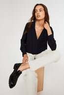 Basic Blouse - Navy - Claudie Pierlot - The Bradery