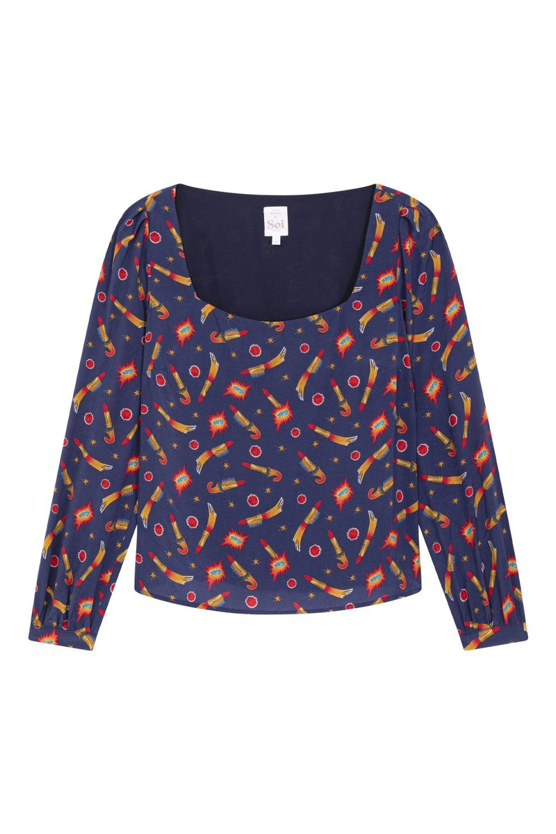 Rocket Lipstick Blusa Bohemia Azul - Soi Paris - The Bradery