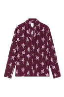 Blouse col pyjama en soie Ballet de Tulipes Bordeaux - Soi Paris - The Bradery