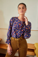 Blouse Flamboyante Rocket Lipstick Bleu - Soi Paris - The Bradery