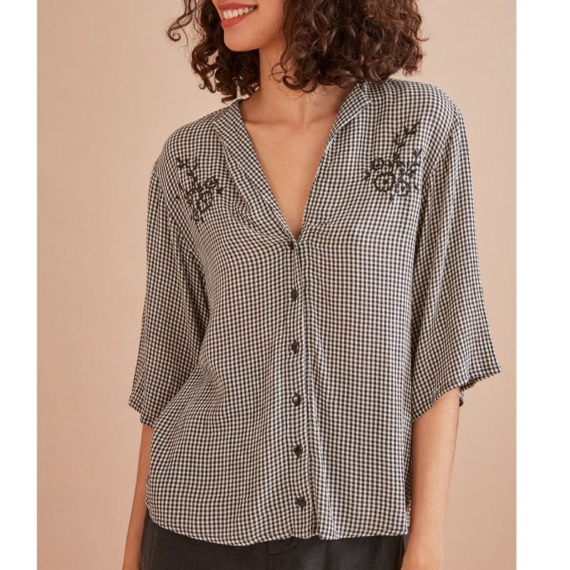 Blusa Rosita - Crudo/Grigio - Des Petits Hauts - The Bradery