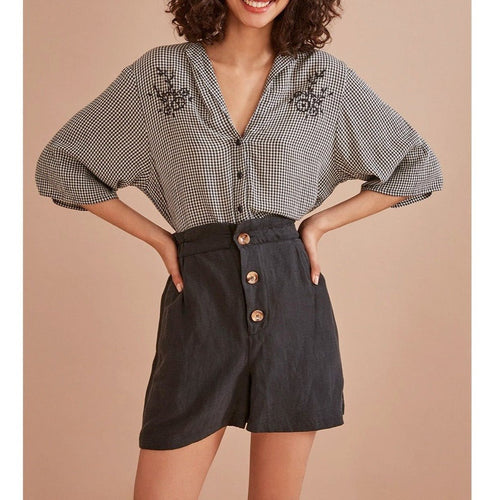 Blusa Rosita - Crudo/Grigio - Des Petits Hauts - The Bradery