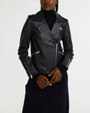 Classic Leather Jacket - Navy - Claudie Pierlot - The Bradery