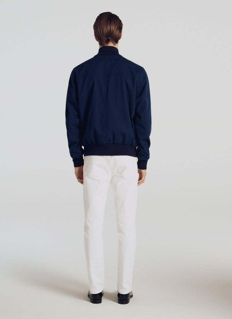 Blouson En Toile De Coton Bleu Indigo - Bleu Indigo - De Fursac - The Bradery