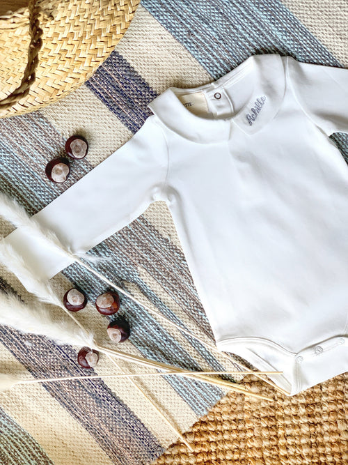 Le Charmant Bodysuit - White BODYSUIT & Rompers Maison Pioline