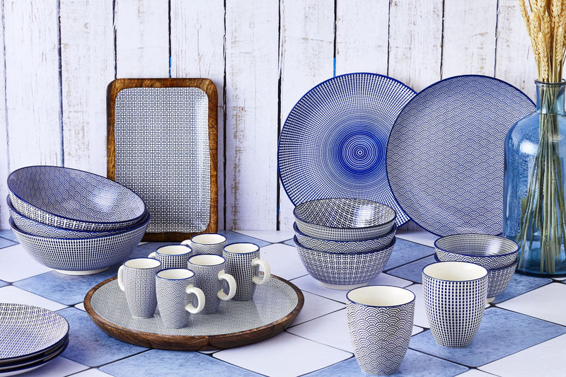 Bol Pattern Ø21Cm - 6 Pièces - Dark Blue Les Saladiers Björn