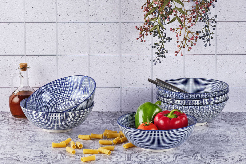 Bol Pattern Ø21Cm - 6 Pièces - Dark Blue Les Saladiers Björn