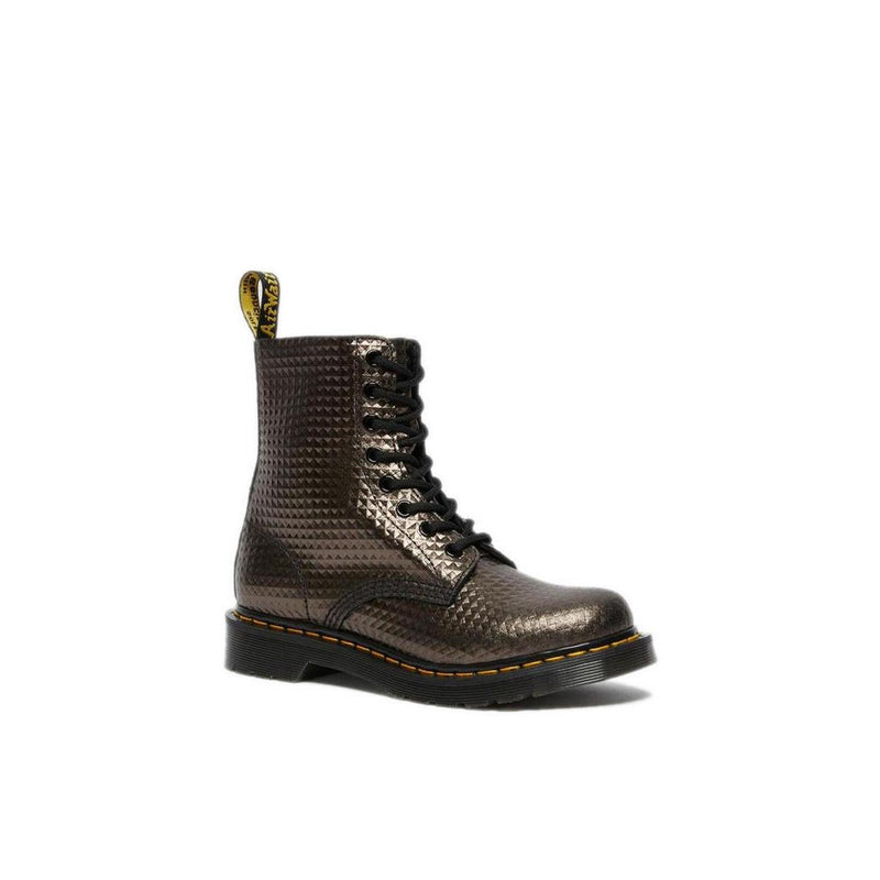 Boots Pascal Stud Emboss Leather Lace Up - Noir - Dr Martens - The Bradery