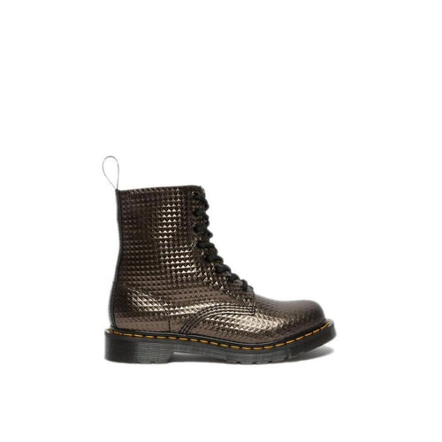 Boots Pascal Stud Emboss Leather Lace Up - Black - Dr Martens - The Bradery