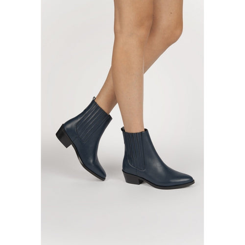 Elizabeth Ah19 Navy Leather Boots - Anaki - The Bradery