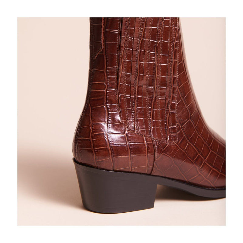 Elizabeth Croco Caramel Boots Boots Anaki