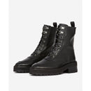 Bottines Hautes Cuir Noir Style Rangers - Femme - The Kooples - The Bradery