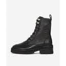 Bottines Hautes Cuir Noir Style Rangers - Femme - The Kooples - The Bradery