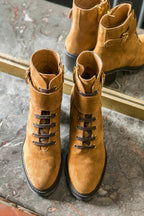 Helene Suede Ankle Boots - Ocre - Maison Toufet - The Bradery