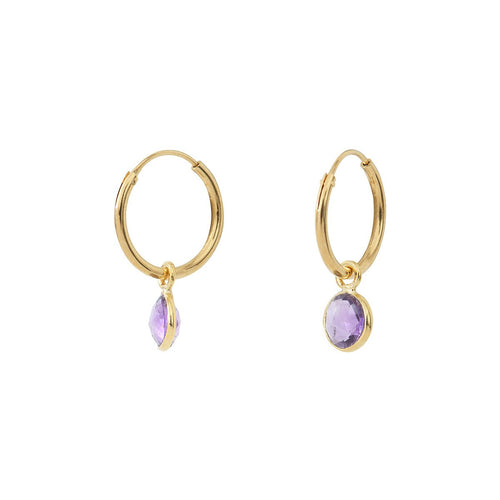 Boucles D'Oreilles Créoles Moorea - Violet - Caroline Najman - The Bradery