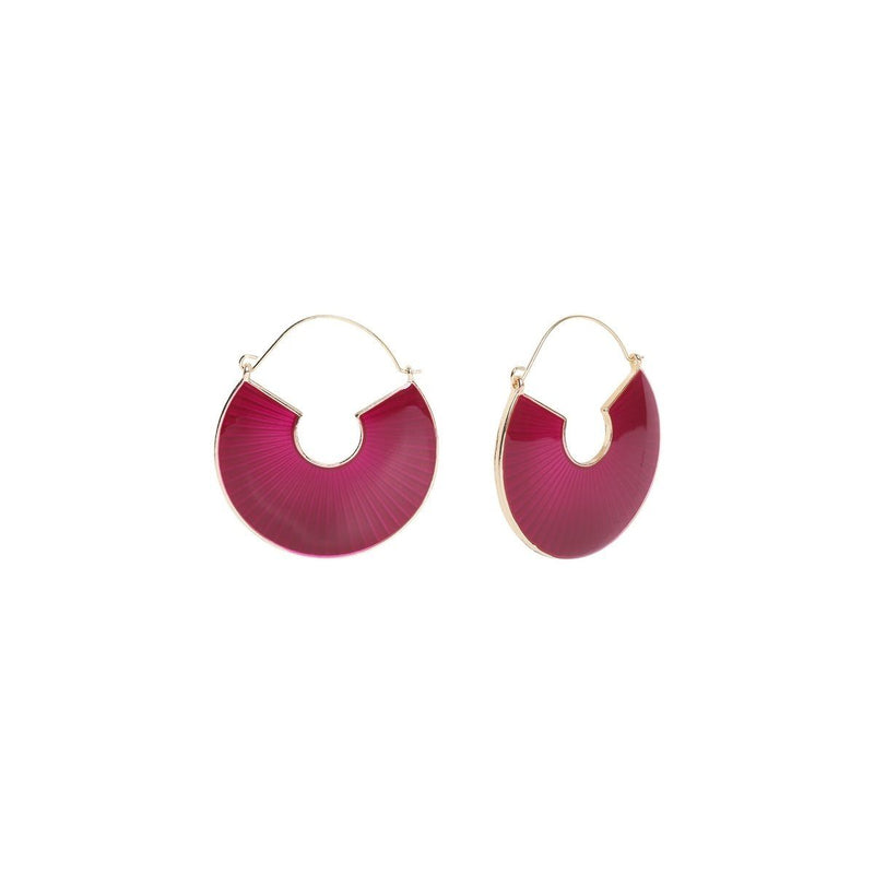 Boucles D'Oreilles Créoles Zabou - Rouge / Marron - Caroline Najman - The Bradery