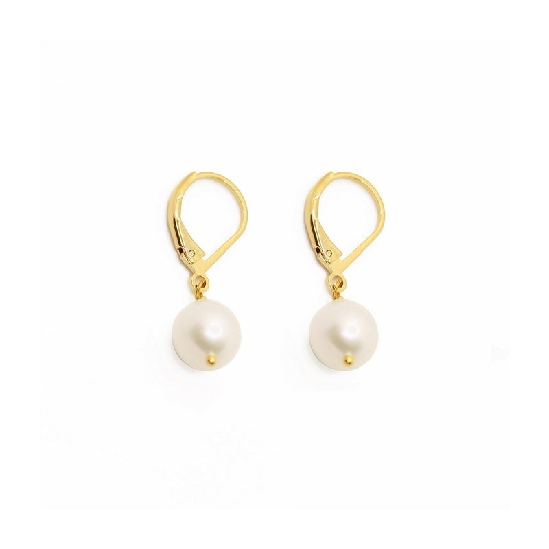 Boucles D'Oreilles Perle - Or / Perle D'Eau Douce - Nilaï - The Bradery