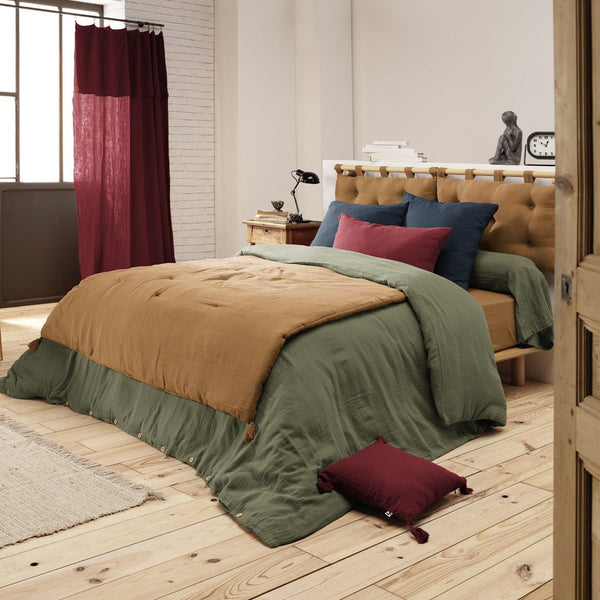 Bout De Lit Gaze De Coton 90 X 200 Cm Gaia Camel - L'Effet Papillon - The Bradery