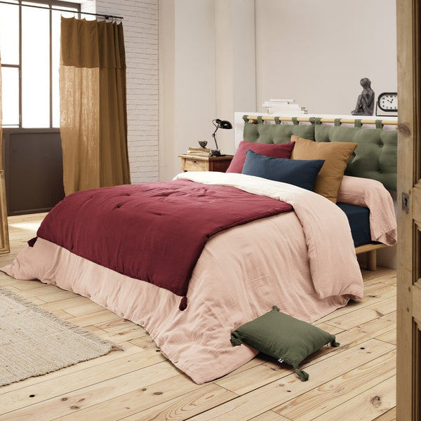 Bout De Lit Gaze De Coton 90 X 200 Cm Gaia Lie De Vin - L'Effet Papillon - The Bradery