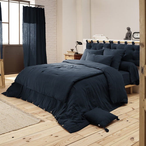 Bout De Lit Gaze De Coton 90 X 200 Cm Gaia Minuit - L'Effet Papillon - The Bradery