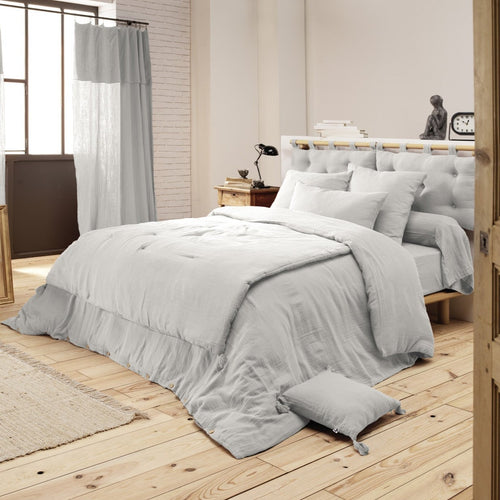 Bout De Lit Gaze De Coton 90 X 200 Cm Gaia Nuage - L'Effet Papillon - The Bradery