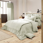 Bout De Lit Gaze De Coton 90 X 200 Cm Gaïa Vert D'Eau - L'Effet Papillon - The Bradery