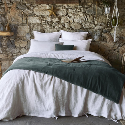 Bout de lit Gaze de Coton Velours de coton CÉSAR Ardoise - L'Effet Papillon - The Bradery