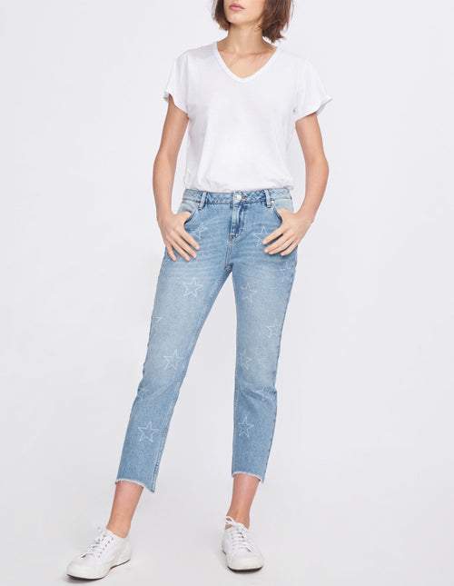 Jean Boxy Cropped Victor Denim Stars - Bas - Reiko1 - The Bradery