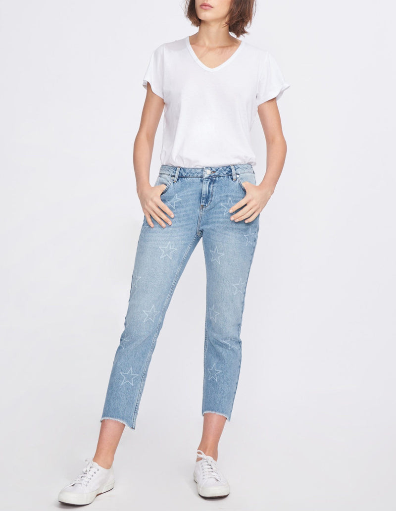 Jean Boxy Cropped Victor Denim Stars - Bas - Reiko1 - The Bradery