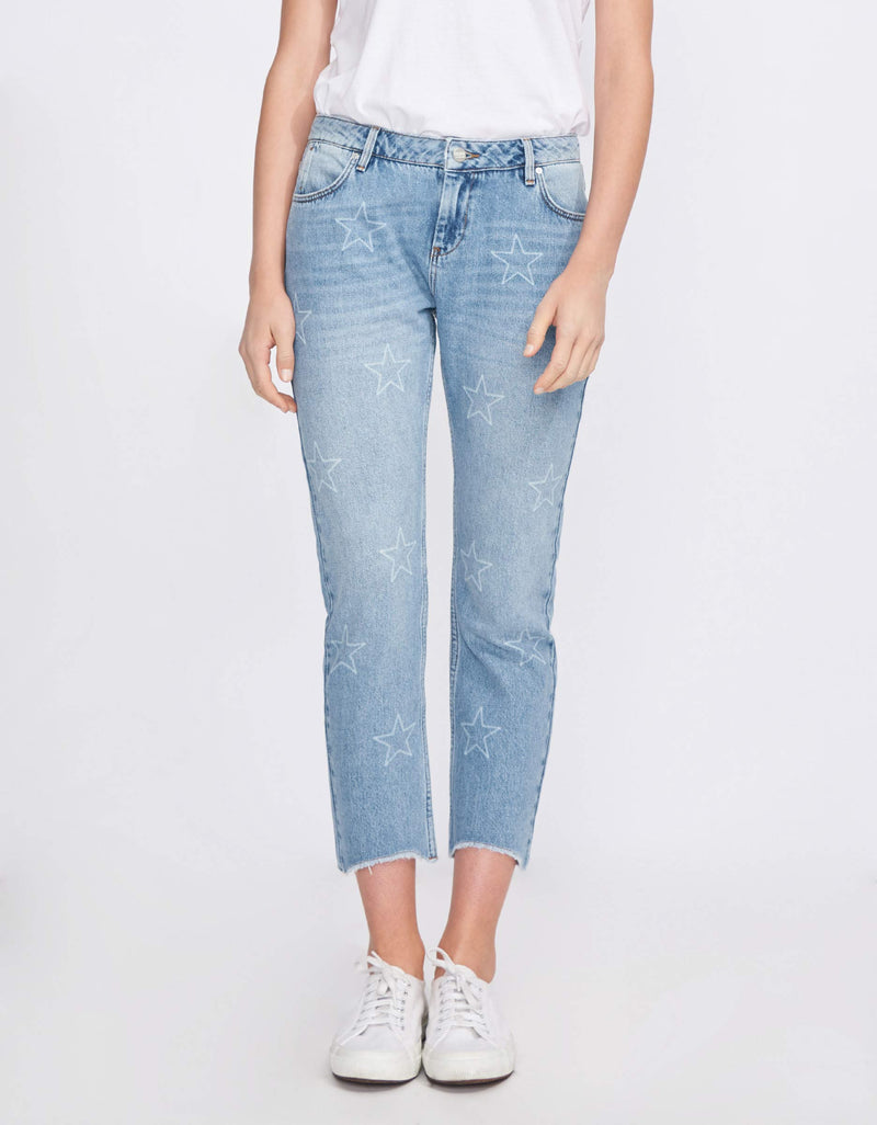 Jean Boxy Cropped Victor Denim Stars - Bas - Reiko1 - The Bradery