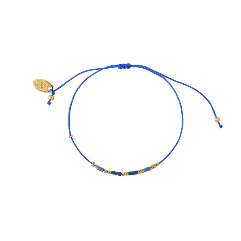 Bracelet Cordon Alexandra - Doré Bleu - Caroline Najman - The Bradery