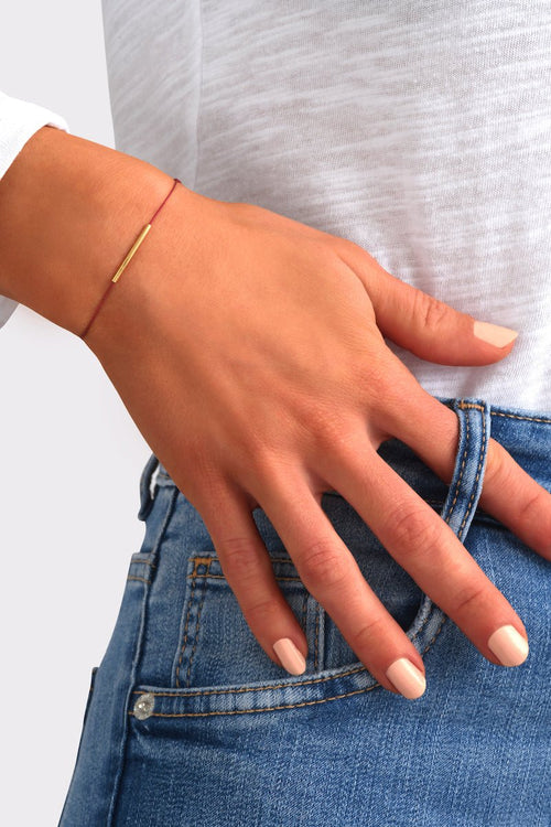 Bracelet Cordon Fineline - Bordeaux - Caroline Najman - The Bradery