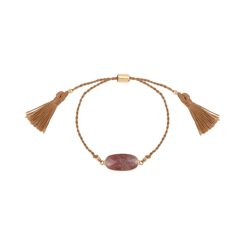 Bracelet Cordon Serti Gm - Marron - Caroline Najman - The Bradery