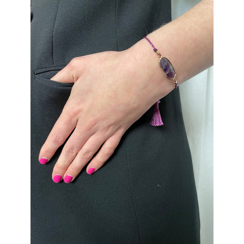 Bracelet Cordon Serti Gm - Violet - Caroline Najman - The Bradery