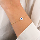 Bracelet Eye - Or / Blanc - Nilaï - The Bradery