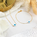 Bracelet Eye - Or / Blanc - Nilaï - The Bradery