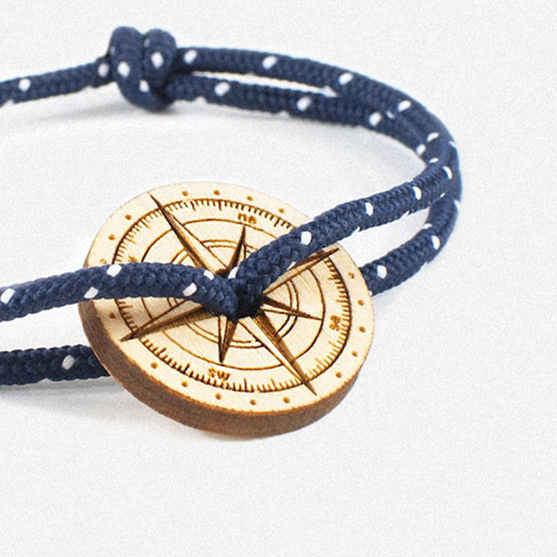 Bracelet - Feuille - Bleu Et Blanc - Le Vent à la Française - The Bradery