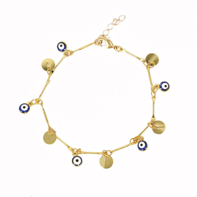 Bracelet Mini Eyes - Or / Bleu - Nilaï - The Bradery