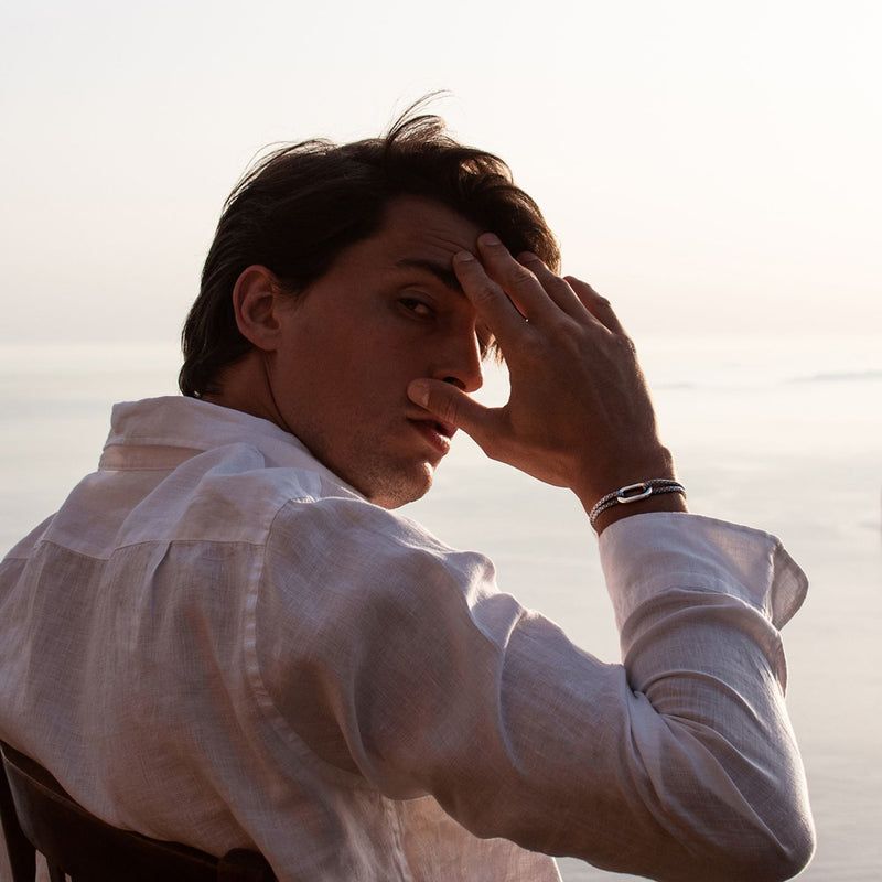 Bracelet - Régate - Bleu Ciel Et Beige - Le Vent à la Française - The Bradery