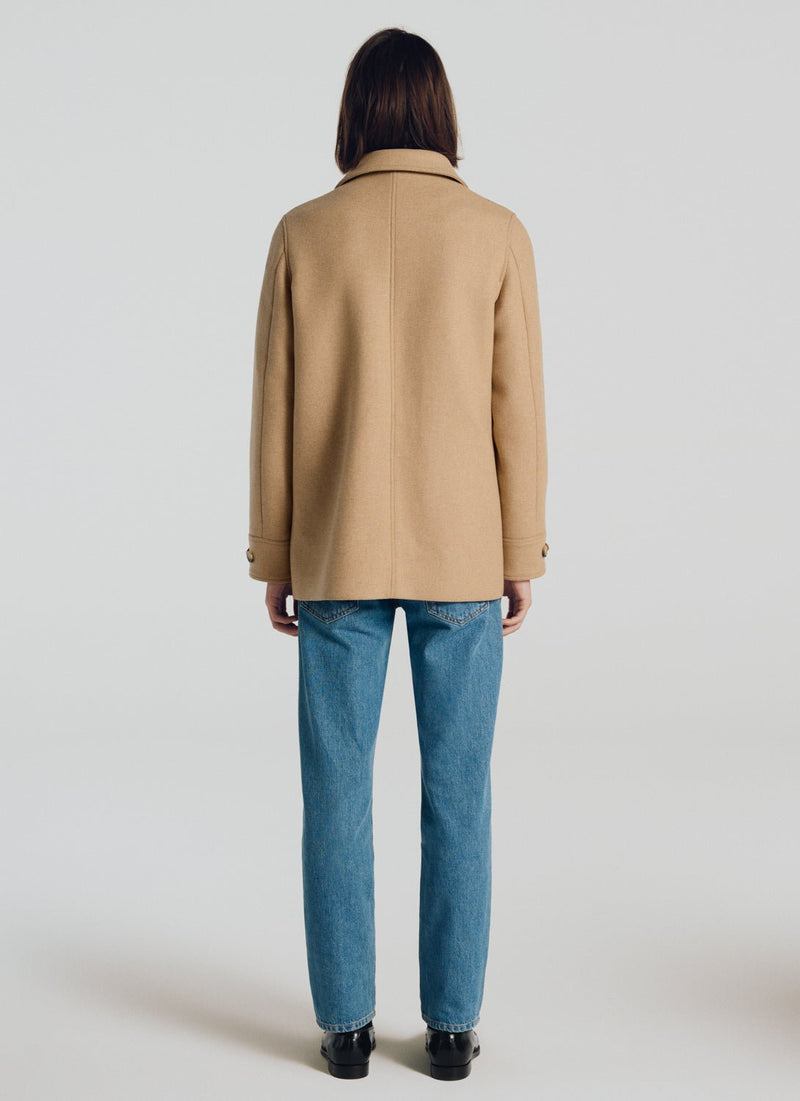 Camel Recycled Wool Blend Coat - Camel - De Fursac - The Bradery