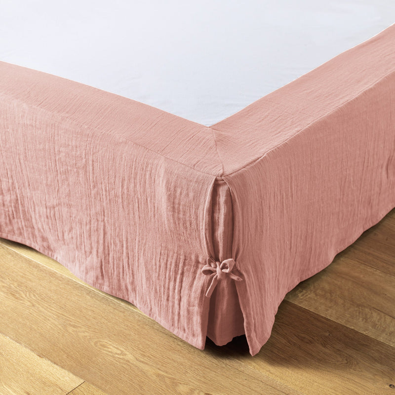 GAÏA Cotton Gauze Bed Cover Peach Pink - L'Effet Papillon - The Bradery