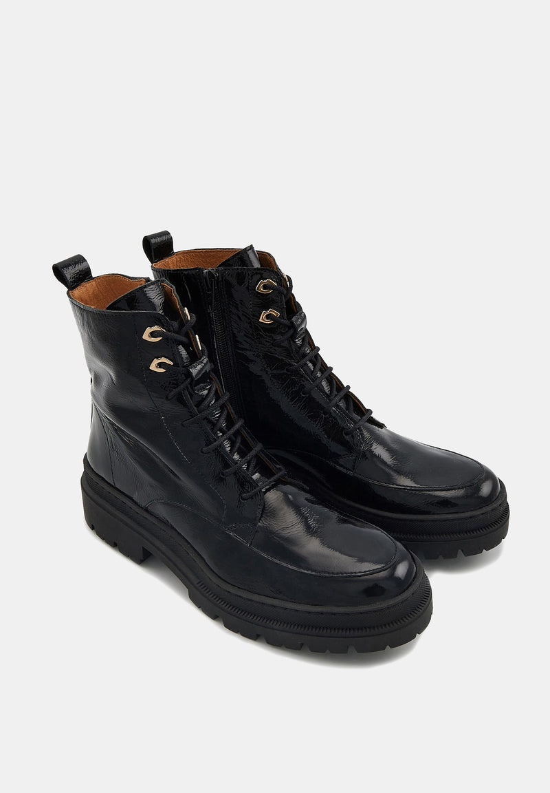 Camille - Cuir Brillant Noir - Bons Baisers - The Bradery