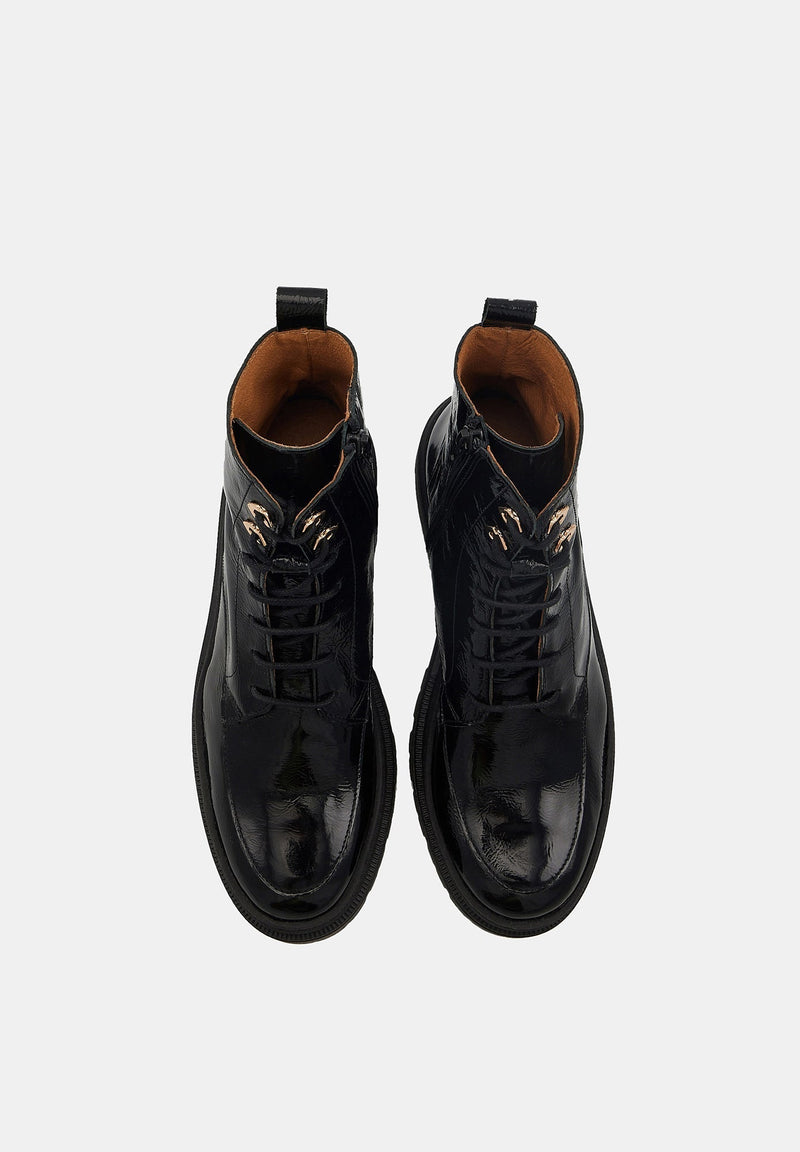 Camille - Cuir Brillant Noir - Bons Baisers - The Bradery