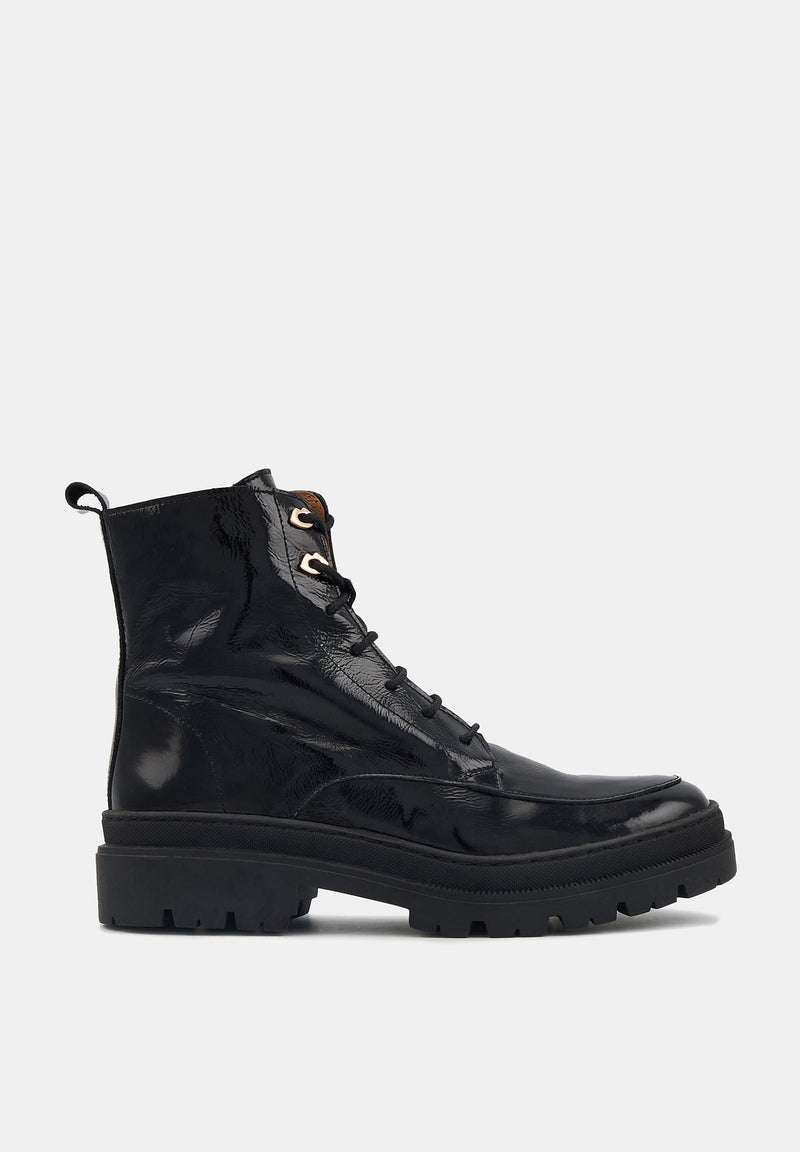 Camille - Cuir Brillant Noir - Bons Baisers - The Bradery