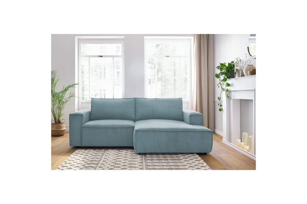 Compact fixed NIHAD corduroy corner sofa - Right-hand corner - BOBOCHIC - The Bradery